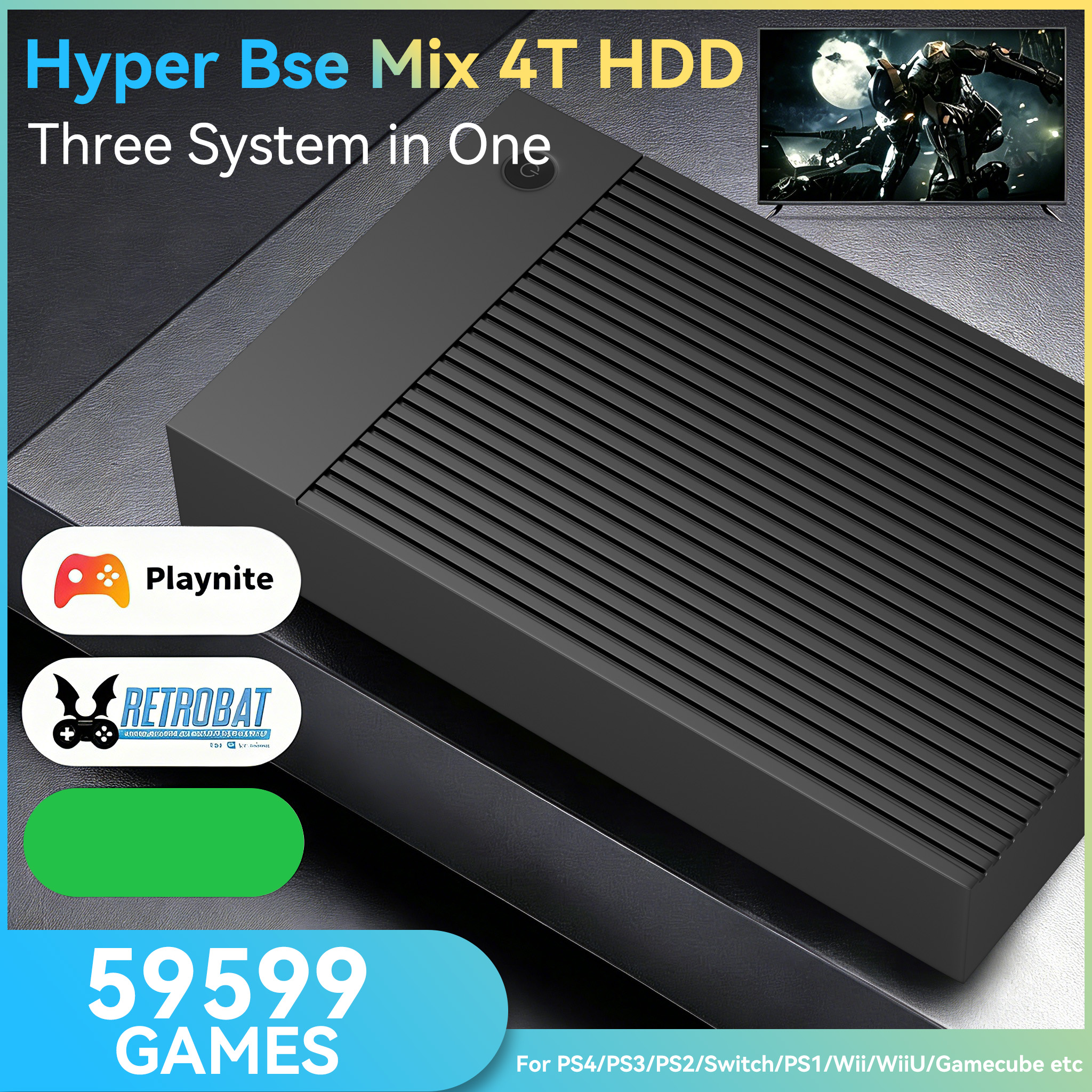 Retro Gaming Hdd - Hyper Base Mix 4TB Game Console