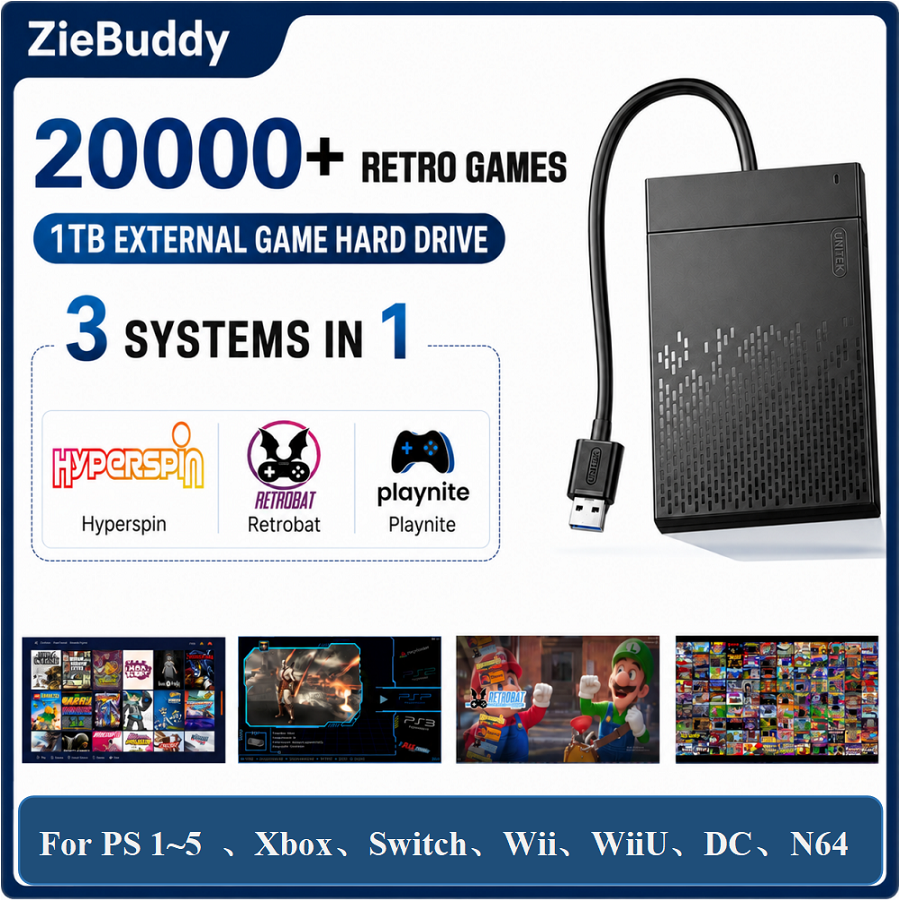 Retro Gaming Hdd - 1TB Retro Gaming HDD 20000+ Retro