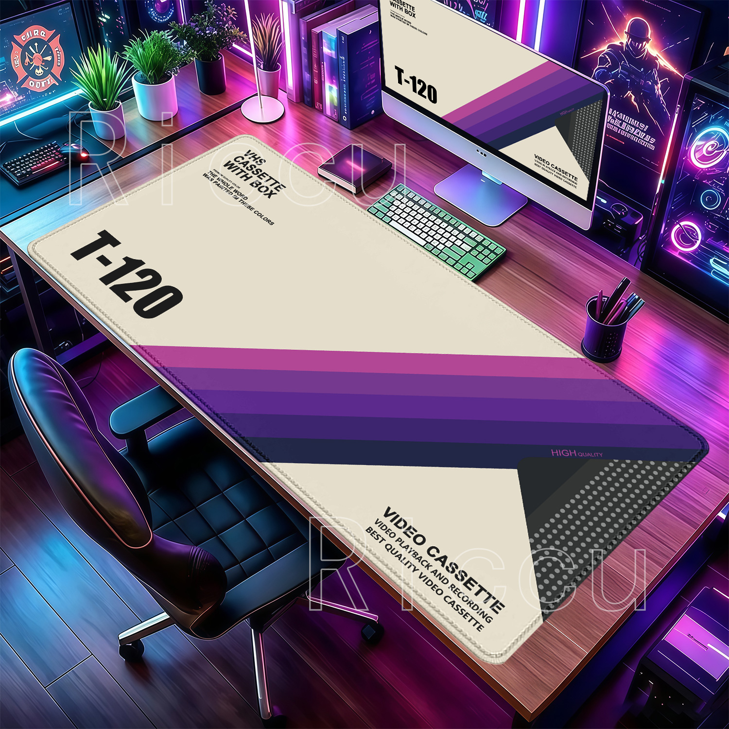 Retro Gaming Keyboard And Mouse - Mouse Pad HD Printing Retro VHS