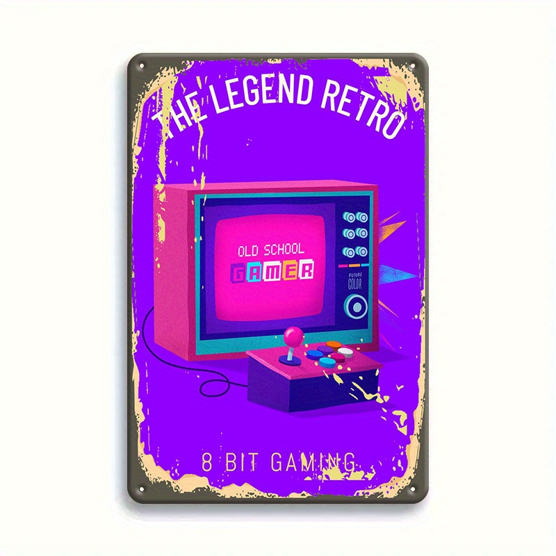 Retro 8 Bit Gaming Tin Sign -  - مراجعة Retro Gaming Lounge وسعره