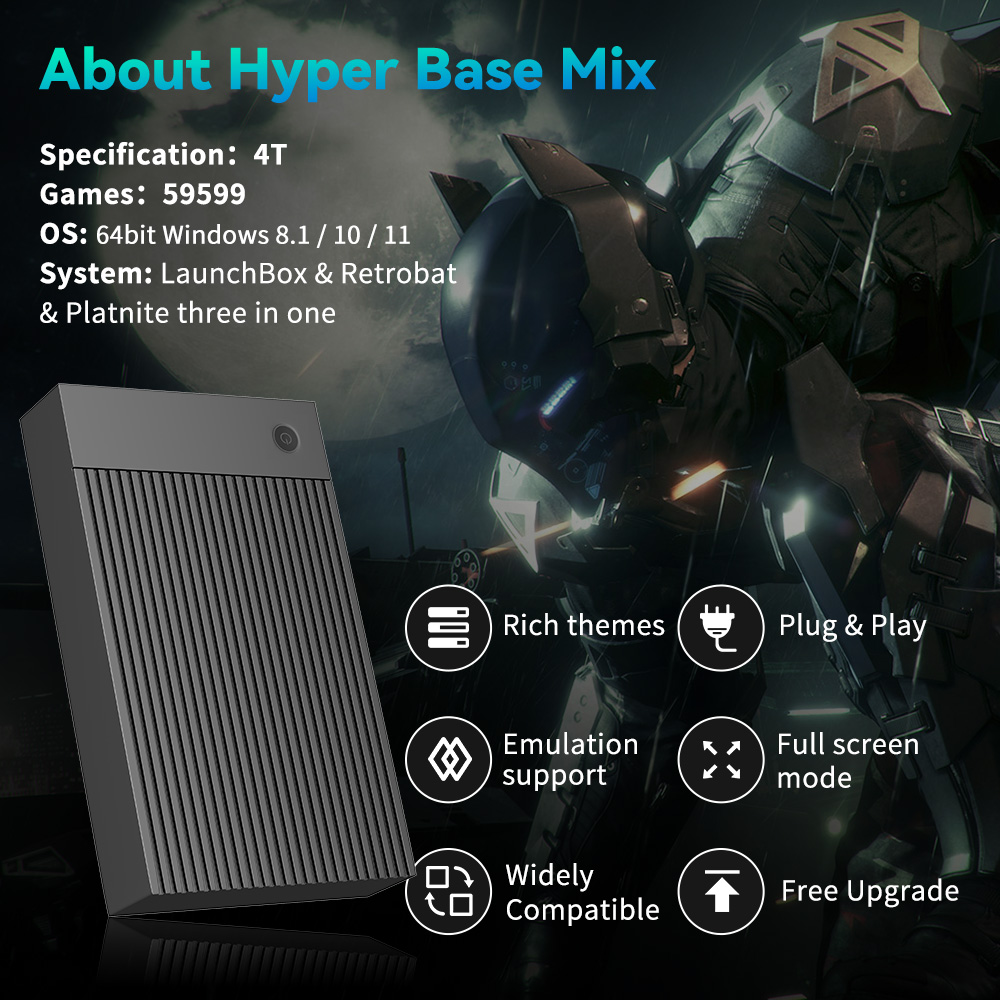 Hyper Base Mix 4TB Game Consol - مراجعة Retro Gaming Hdd وسعره