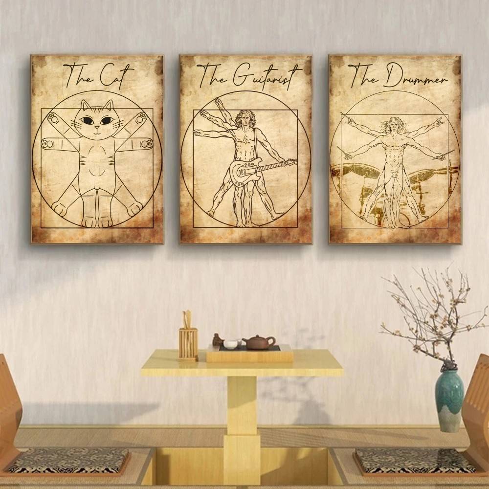 Vintage Vitruvian Style Music  - مراجعة Retro Gaming Wallpaper وسعره