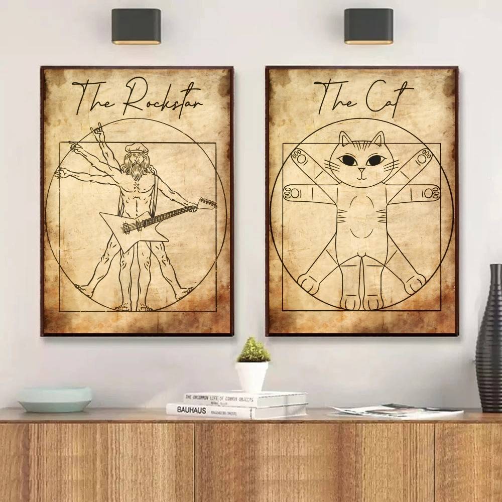 Vintage Vitruvian Style Music  - مراجعة Retro Gaming Wallpaper وسعره
