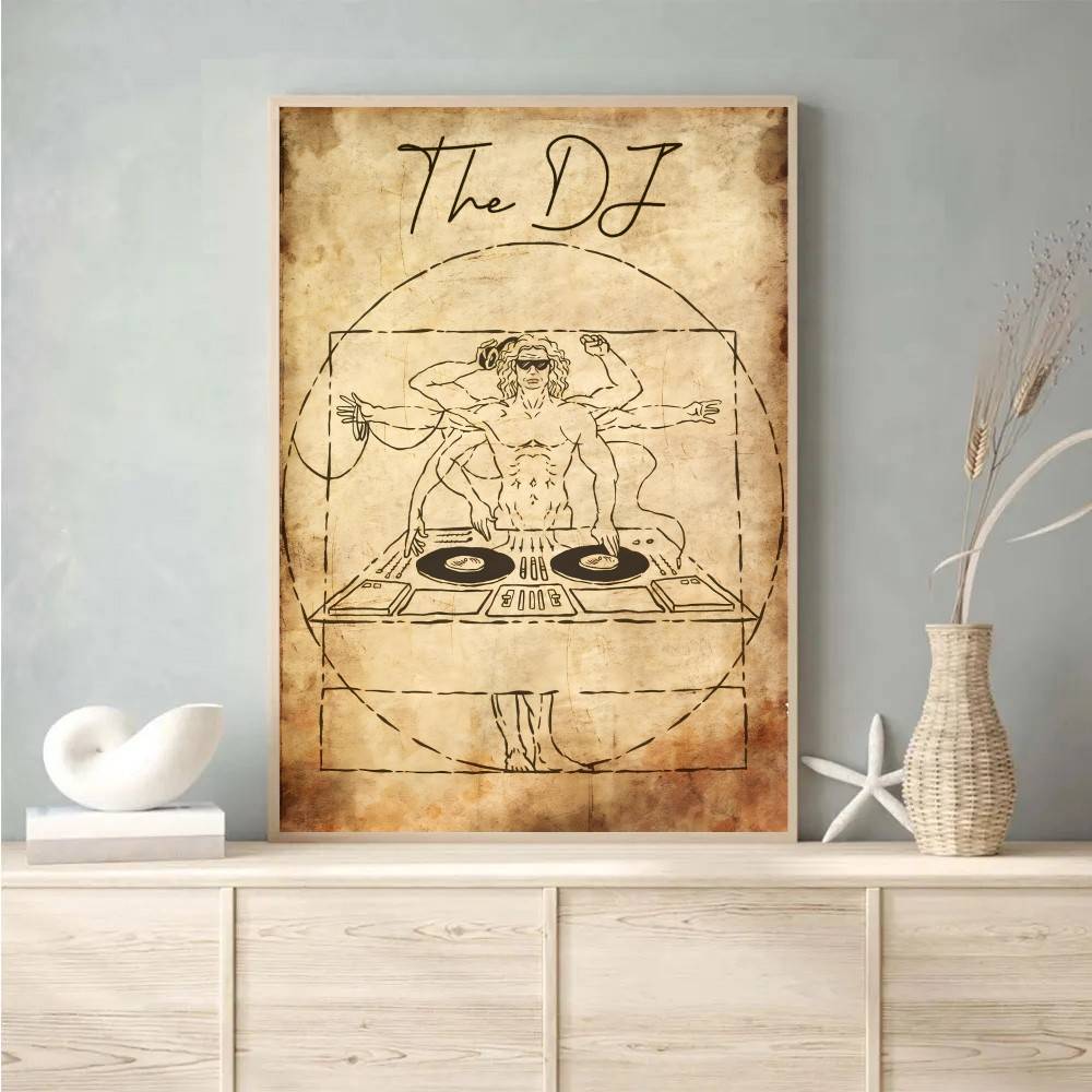 Vintage Vitruvian Style Music  - مراجعة Retro Gaming Wallpaper وسعره