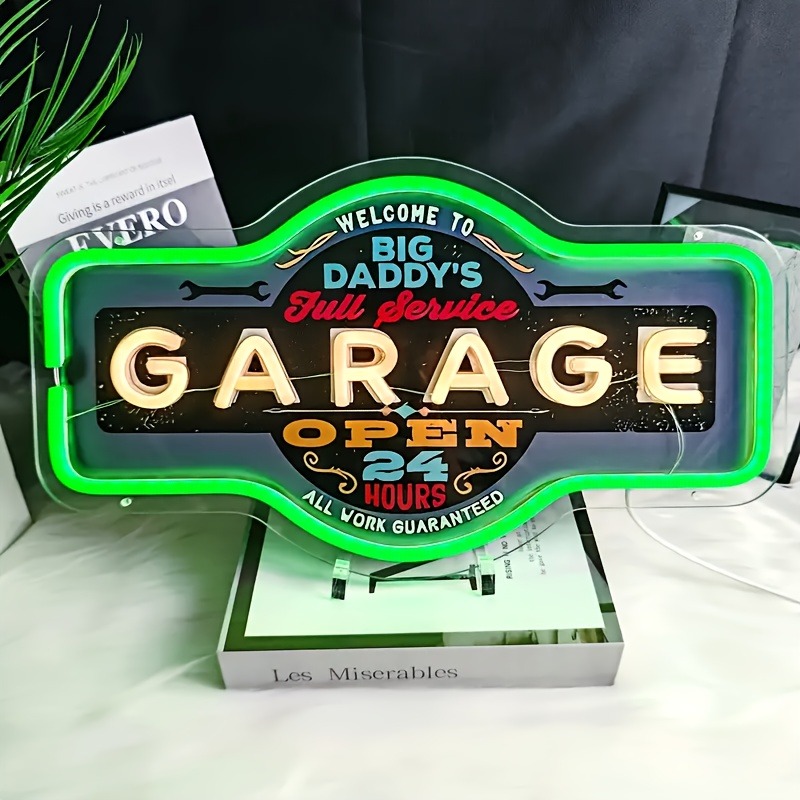 Retro Garage LED Neon Sign UV  - مراجعة Retro Gaming Usb وسعره