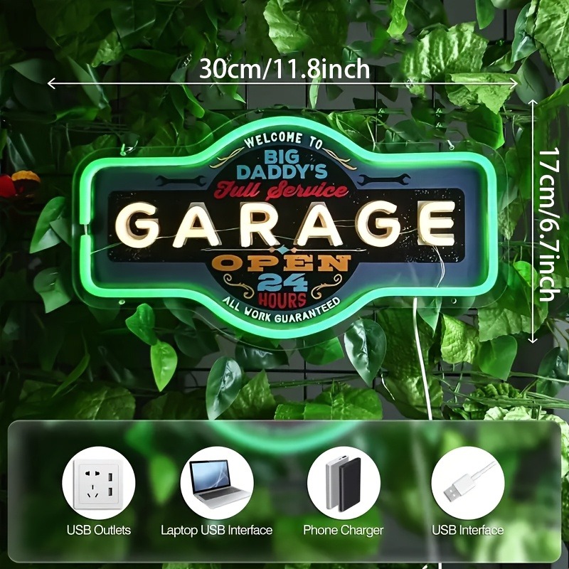 Retro Garage LED Neon Sign UV  - مراجعة Retro Gaming Usb وسعره