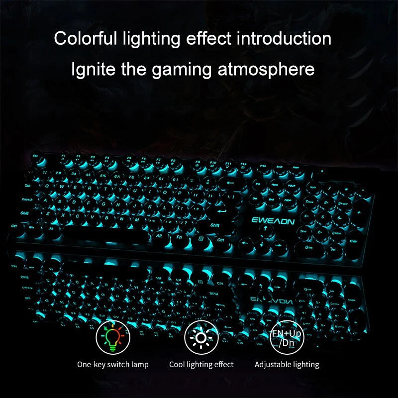 Retro Punk Mechanical Feel Key - مراجعة Retro Gaming Keyboard And Mouse وسعره