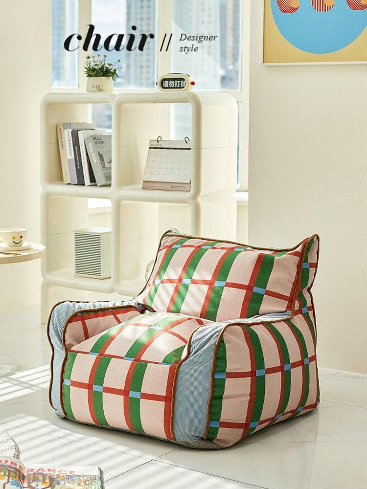 Retro Plaid Lazy Bean Bag Sing - مراجعة Retro Gaming Lounge وسعره
