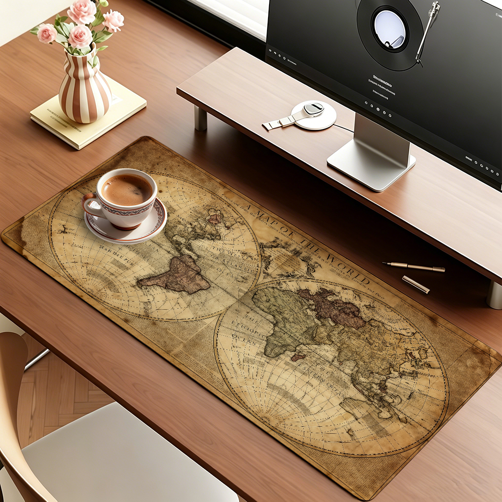 Retro Style World Map Mouse Pa - مراجعة Retro Gaming Keyboard And Mouse وسعره