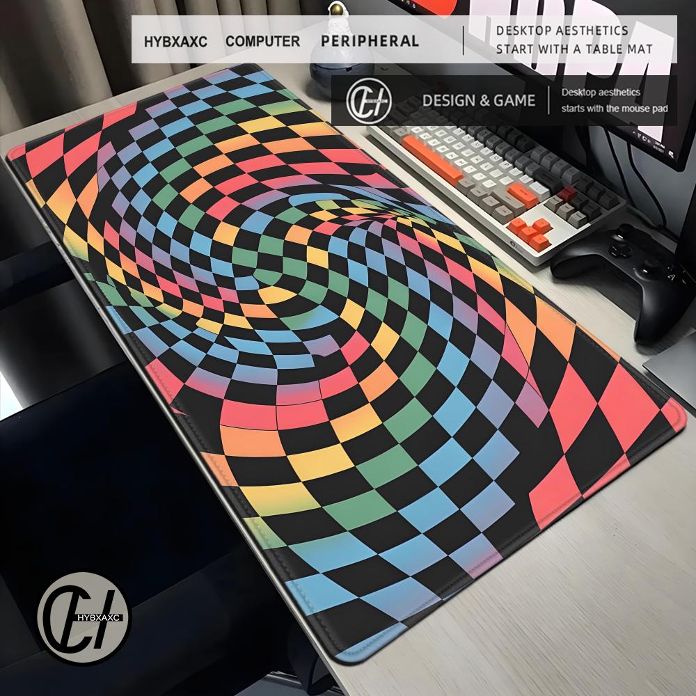 XL Checkered Rainbow Desk Mat  - مراجعة Retro Gaming Xl وسعره