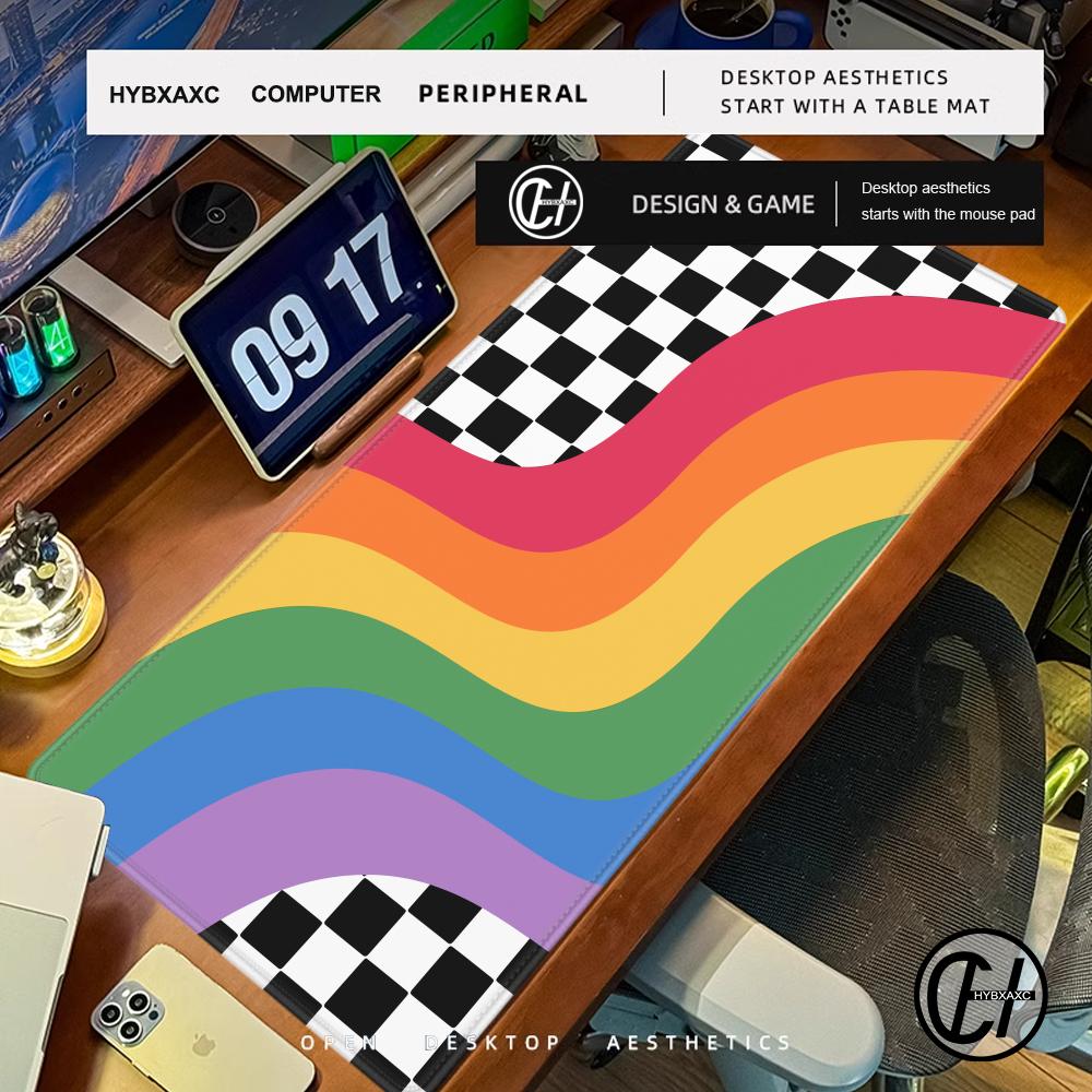 XL Checkered Rainbow Desk Mat  - مراجعة Retro Gaming Xl وسعره