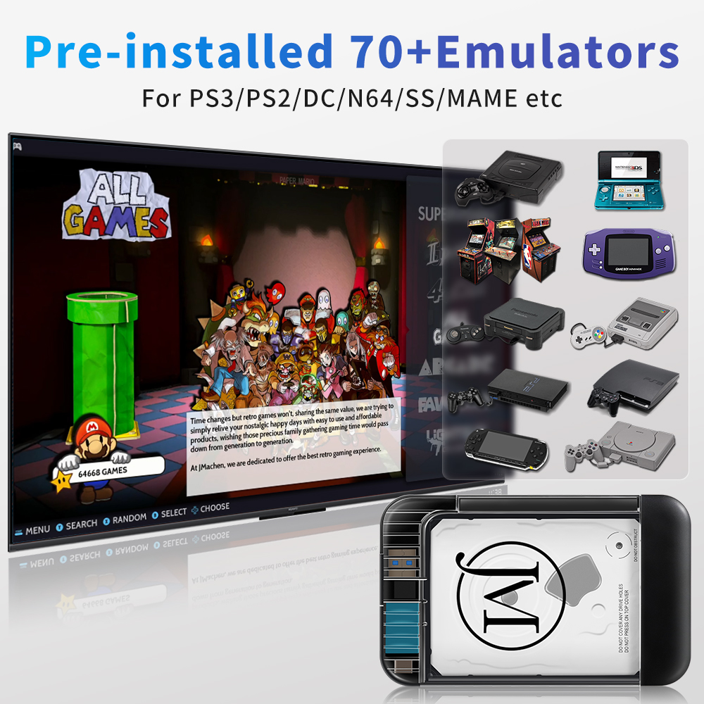 RETROBAT Portable 500G Gaming  - مراجعة Retro Gaming Hdd وسعره