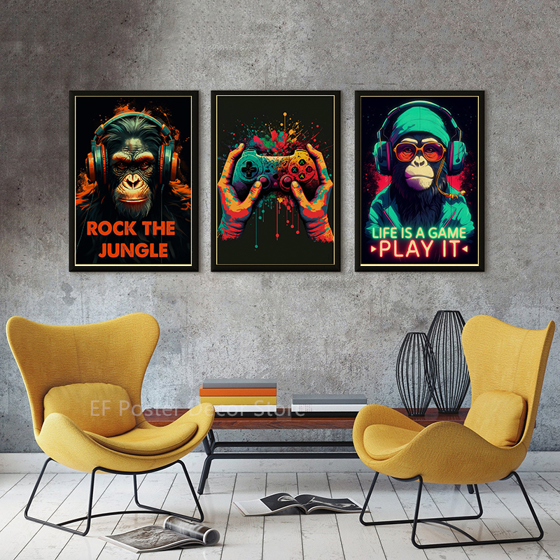 Colorful Game Controller Wall  - مراجعة Retro Gaming Wallpaper وسعره