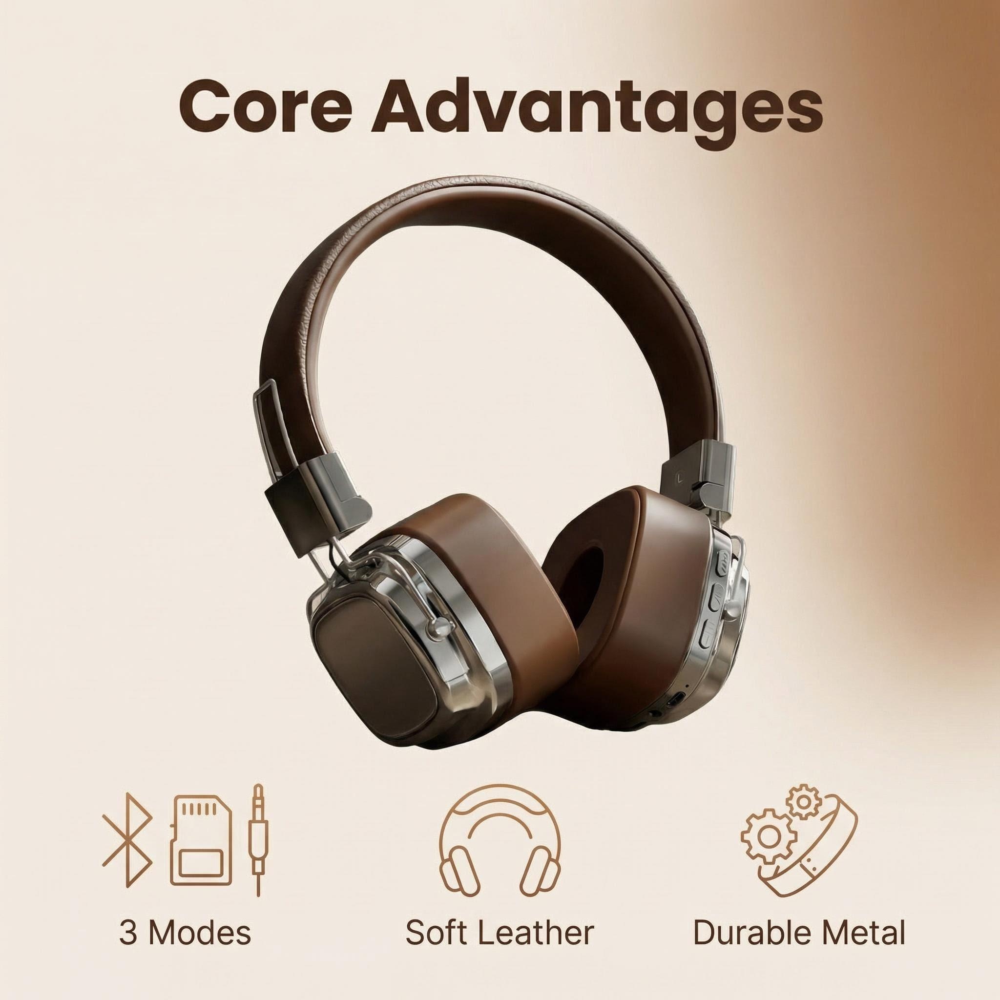 Retro Leather Over-ear Headpho - مراجعة Retro Gaming Cable وسعره