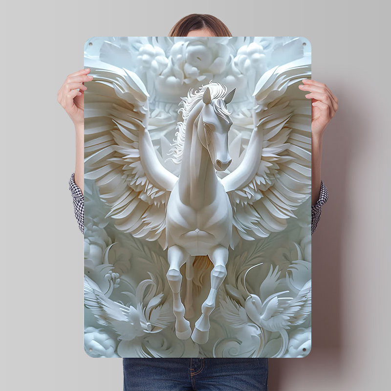 Paper Pegasus White Horse Wing - مراجعة Retro Gaming Wallpaper وسعره