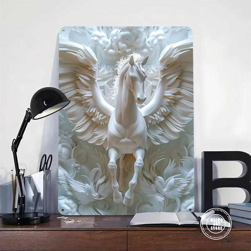 Paper Pegasus White Horse Wing - مراجعة Retro Gaming Wallpaper وسعره