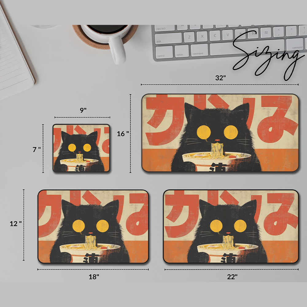 Kawaii Black Cat Ramen Mouse P - مراجعة Retro Gaming Xl وسعره