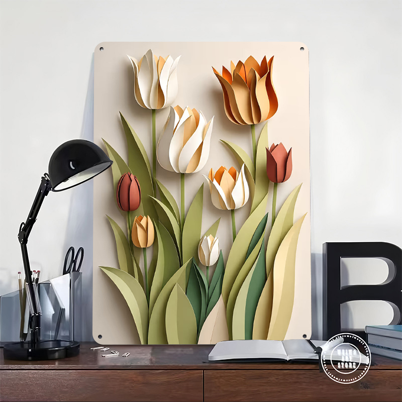 Paper Cutout Tulips Flowers Pr - مراجعة Retro Gaming Wallpaper وسعره