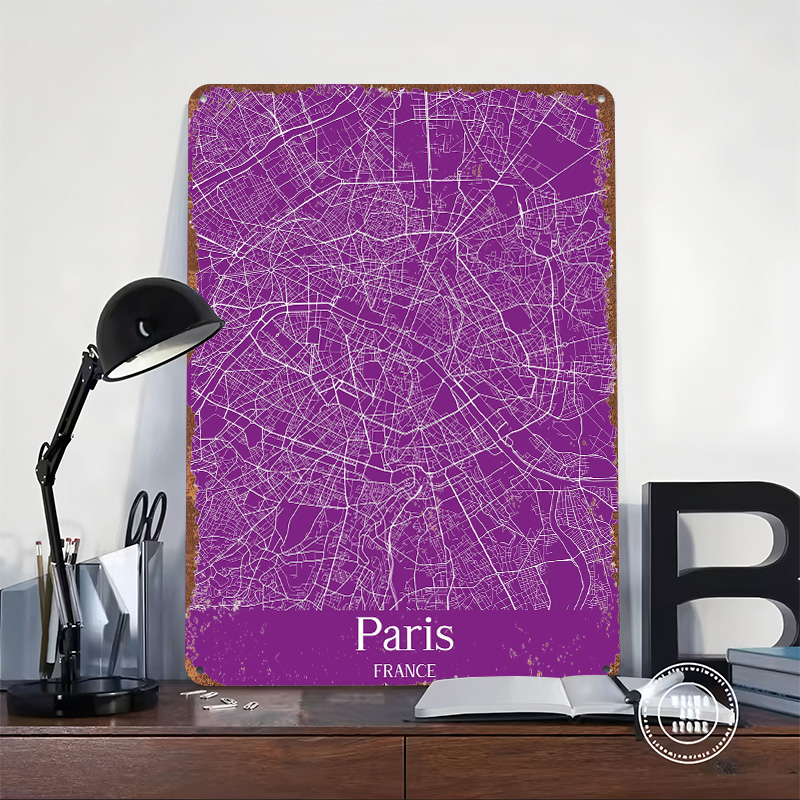 Paris City Map Printed Poster  - مراجعة Retro Gaming Paris وسعره