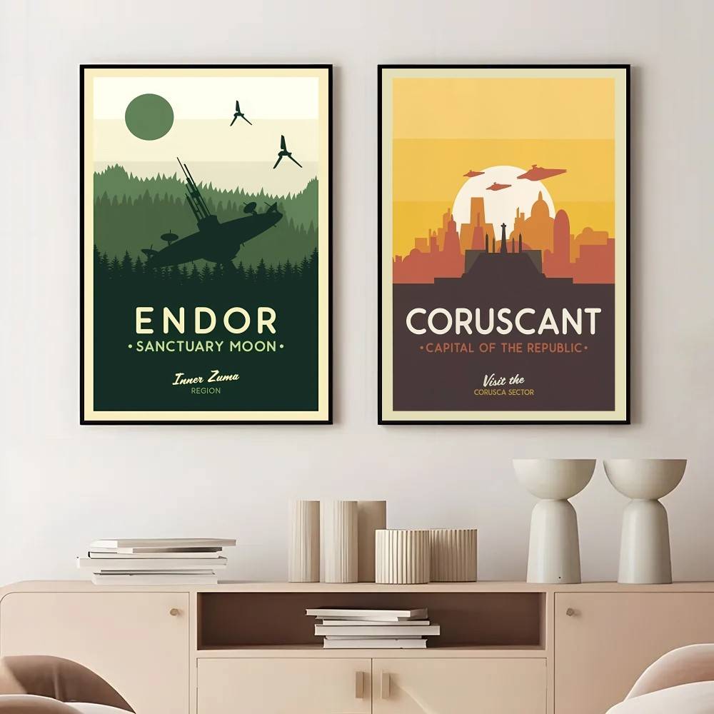 Retro Sci-fi Planet Travel Pos - مراجعة Retro Gaming Wallpaper وسعره