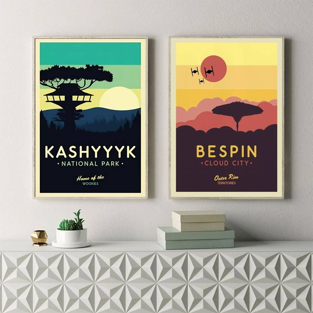 Retro Sci-fi Planet Travel Pos - مراجعة Retro Gaming Wallpaper وسعره