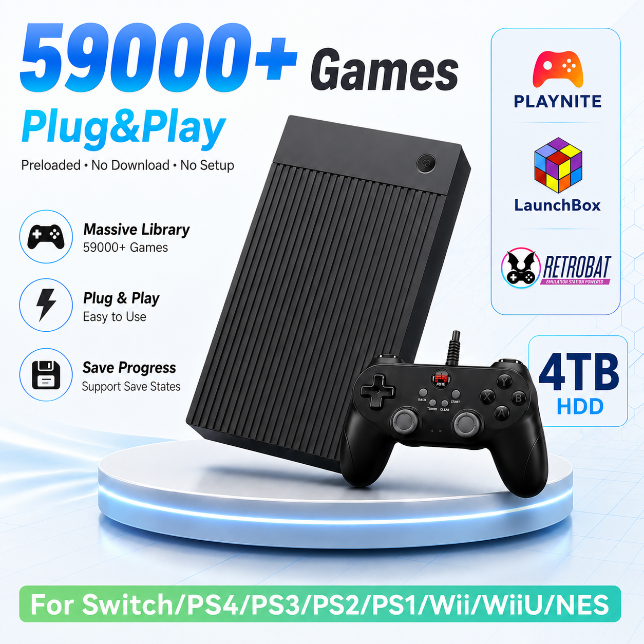 Portable 4TB Gaming HDD with 5 - مراجعة Retro Gaming Hdd وسعره
