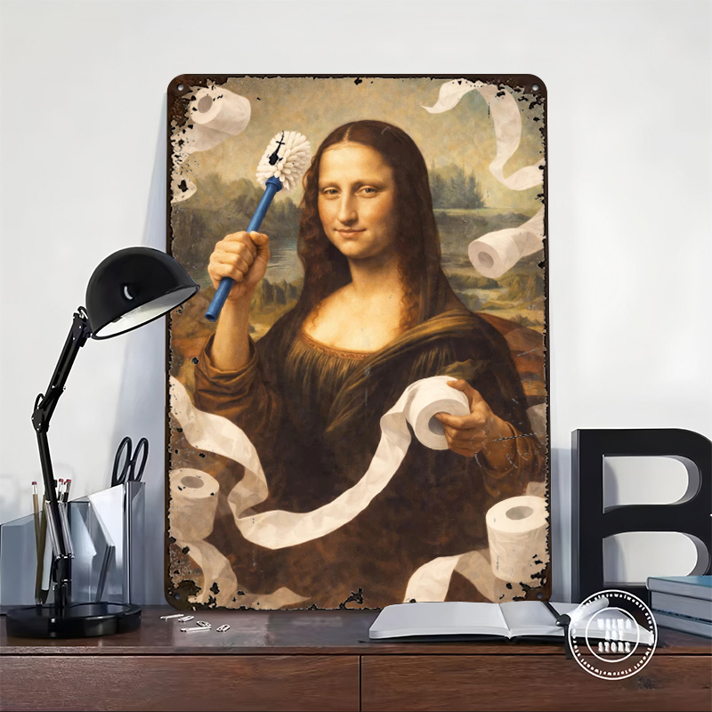 Mona Lisa With Toilet Brush an - مراجعة Retro Gaming Wallpaper وسعره