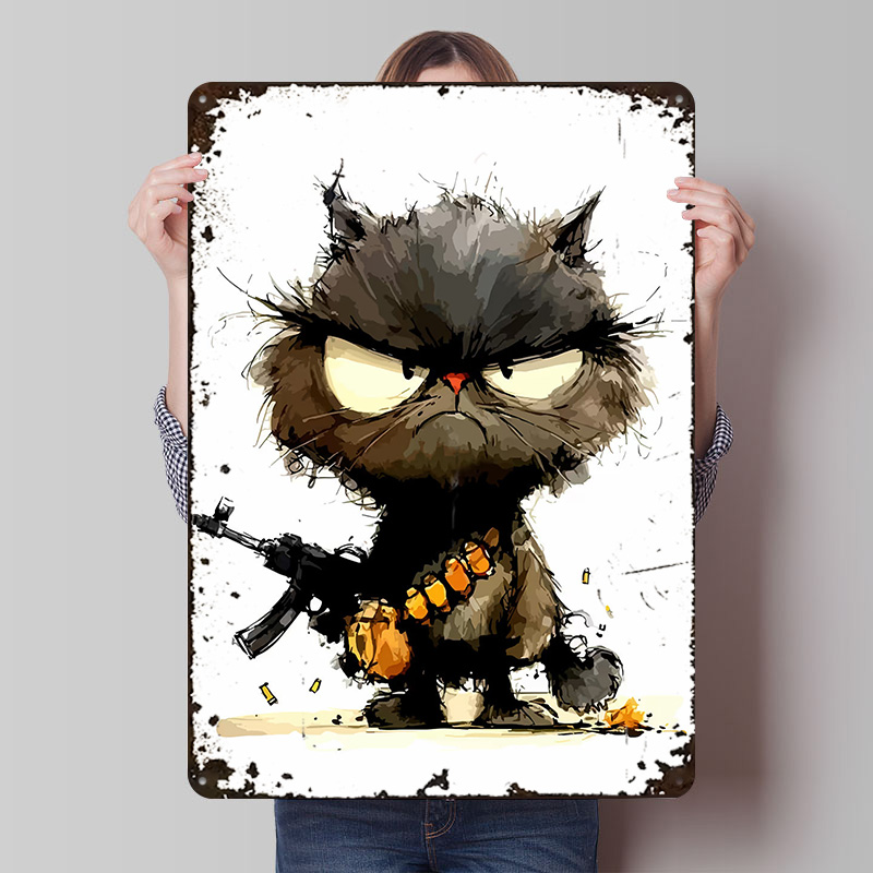 Cat With Gun Printed Poster Cu - مراجعة Retro Gaming Gun وسعره