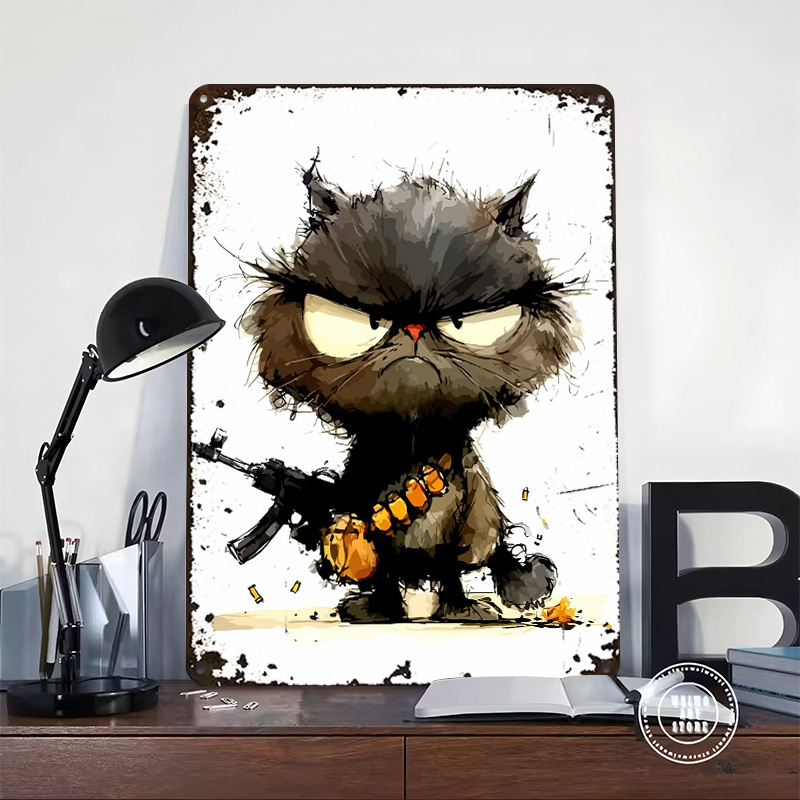 Cat With Gun Printed Poster Cu - مراجعة Retro Gaming Gun وسعره
