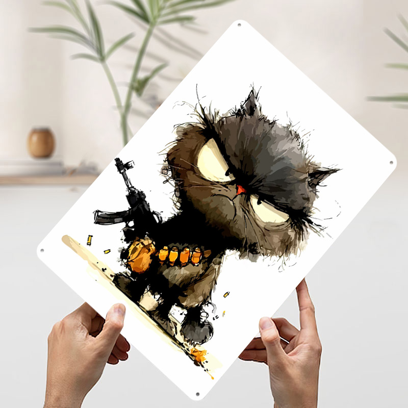 Cat With Gun Printed Poster Cu - مراجعة Retro Gaming Gun وسعره