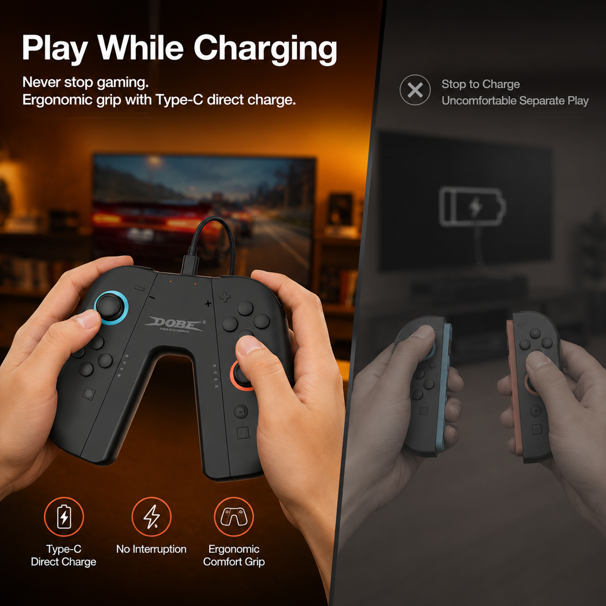 DOBE Charging Grip for Nintend - مراجعة Retro Gaming Gun وسعره