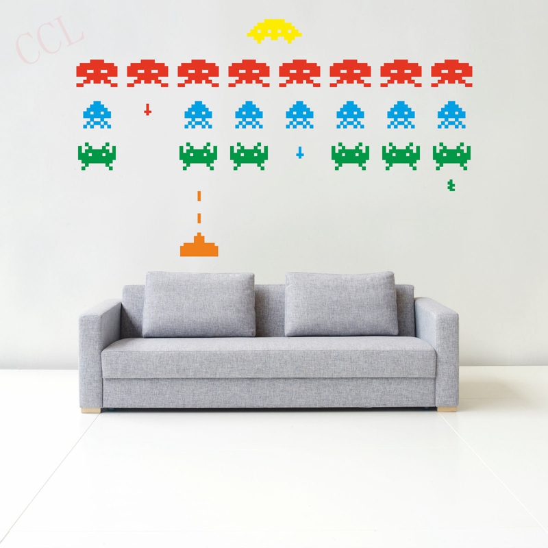 Gamer Vinyl Stickers SPACE INV - مراجعة Retro Gaming Wallpaper وسعره