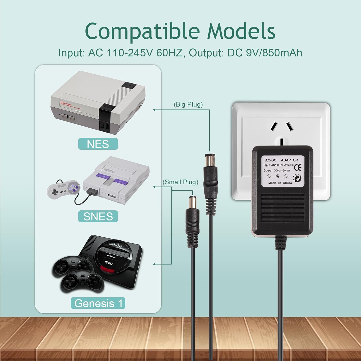 US Plug 3 in 1 AC Power Supply - مراجعة Retro Gaming Cable وسعره