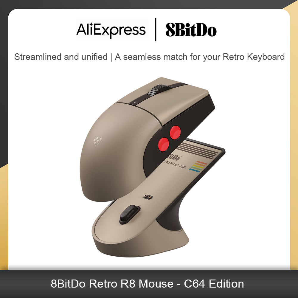 8Bitdo Retro R8 Mouse with Cha - مراجعة Retro Gaming Keyboard And Mouse وسعره