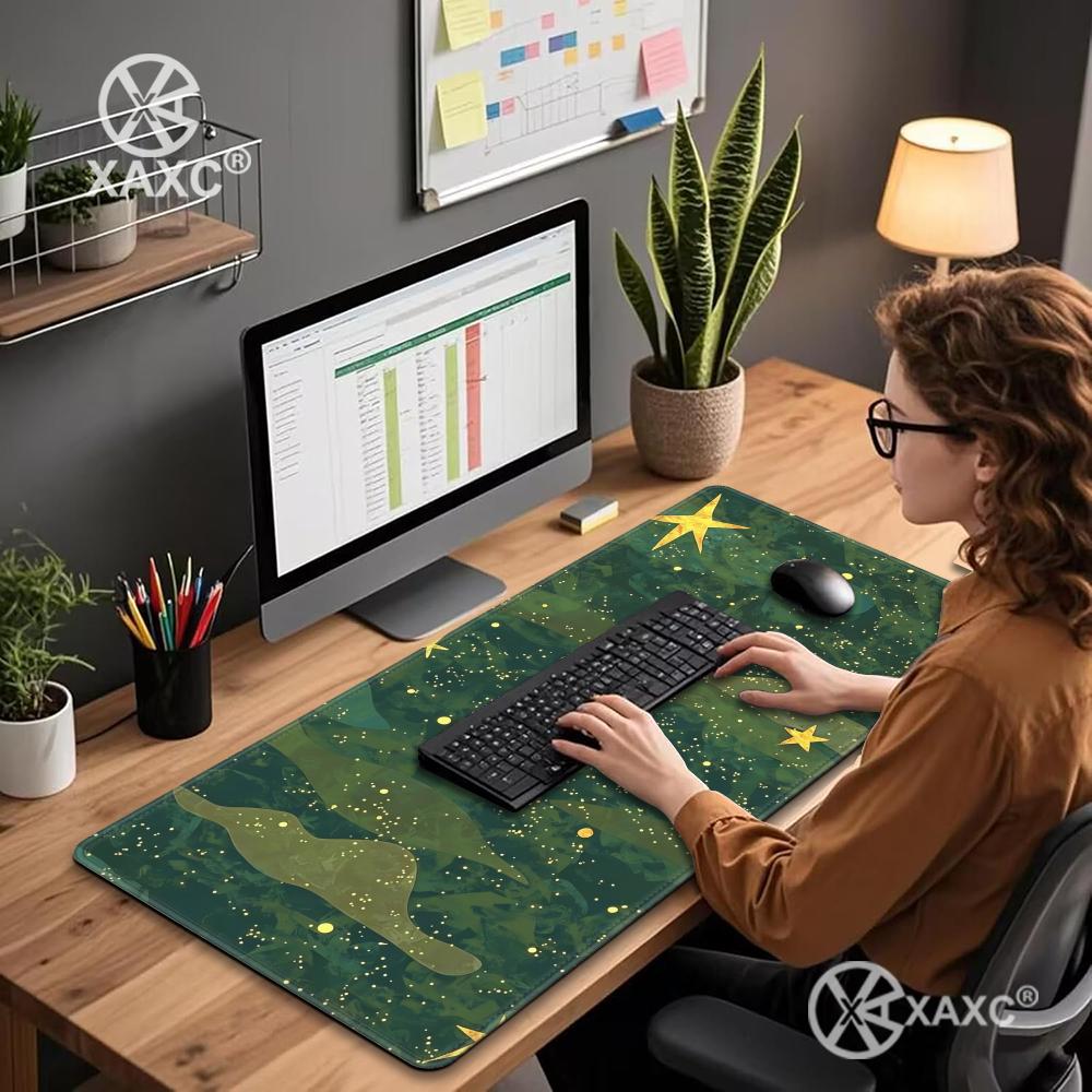 Green Retro Star Stripes Desk  - مراجعة Retro Gaming Keyboard And Mouse وسعره